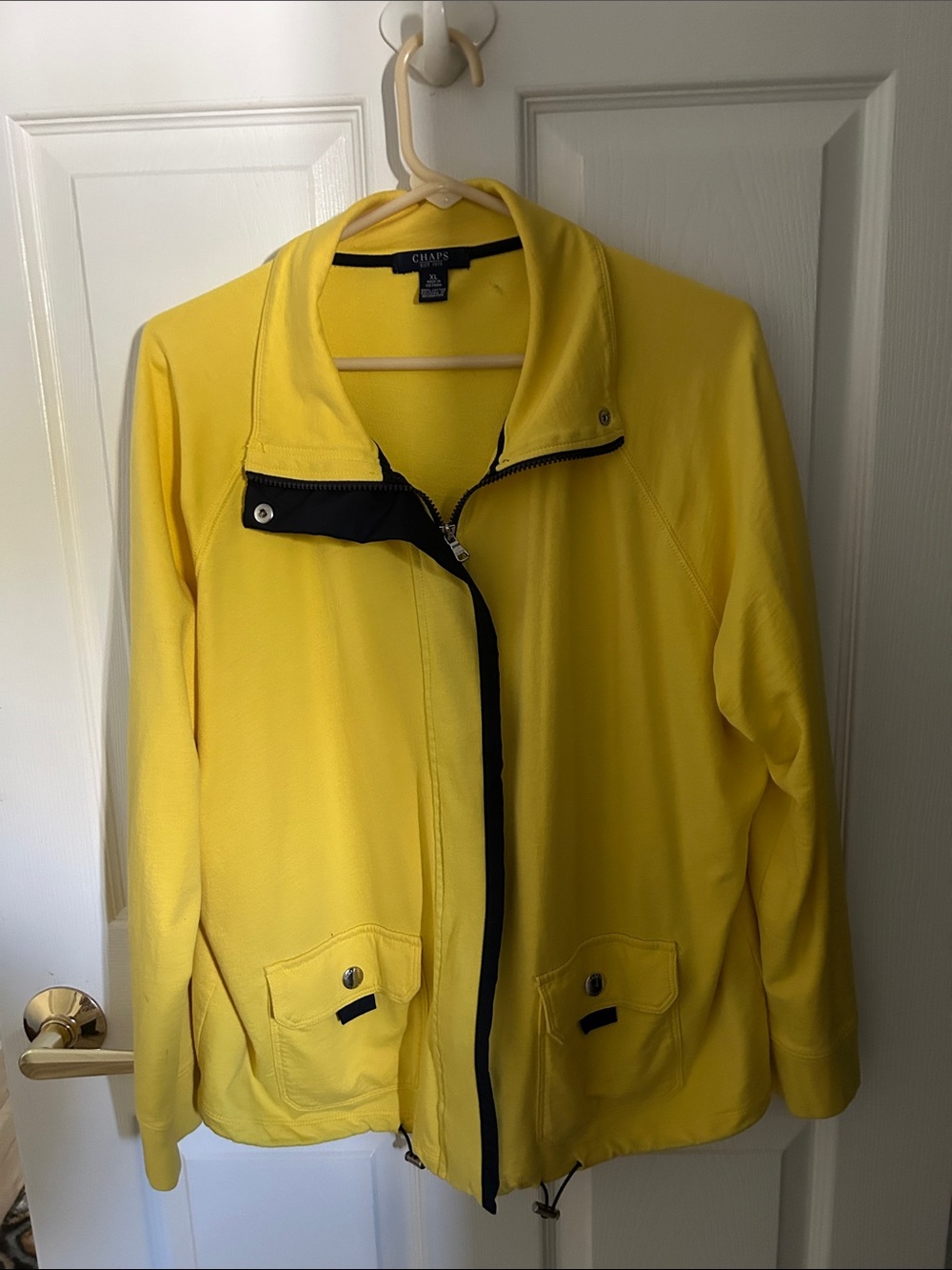 Chaps Bright Yellow Utility Jacket with Black Trim